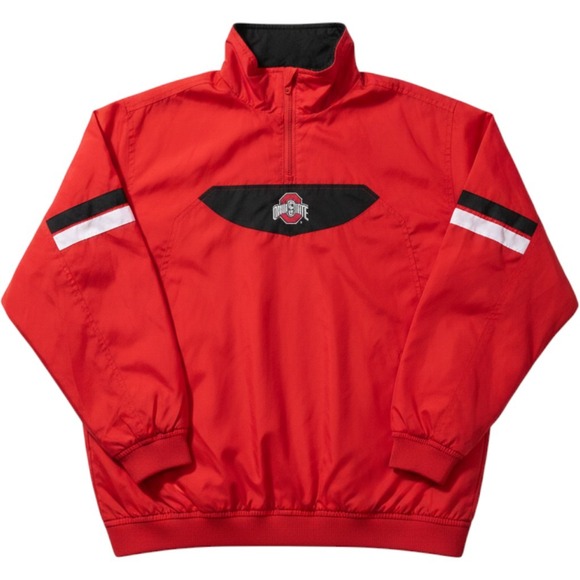 Red Oak Sportswear Other - Red Oak Ohio State Windbreaker Kids 16/18 Red Quarter Zip Buckeyes Jacket